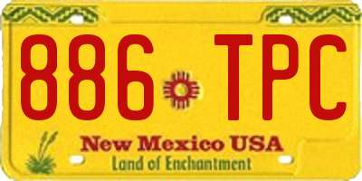 NM license plate 886TPC
