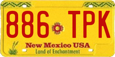 NM license plate 886TPK