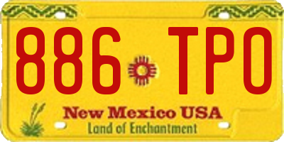 NM license plate 886TPO