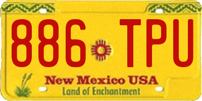 NM license plate 886TPU