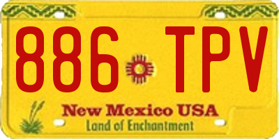 NM license plate 886TPV