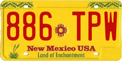 NM license plate 886TPW