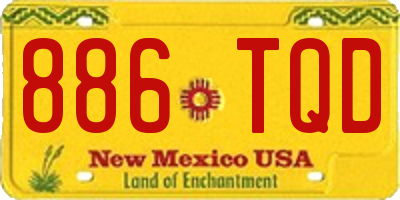 NM license plate 886TQD