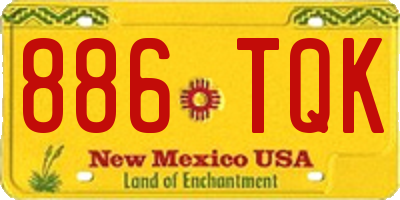 NM license plate 886TQK