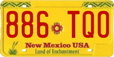 NM license plate 886TQO