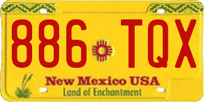 NM license plate 886TQX