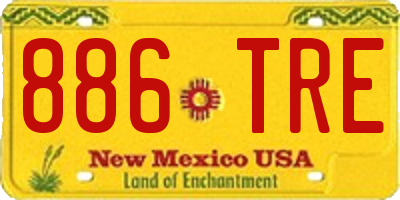 NM license plate 886TRE
