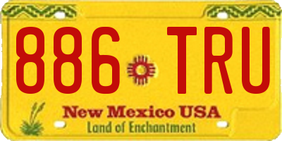 NM license plate 886TRU