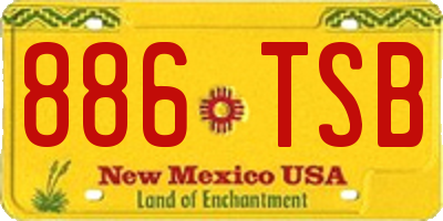 NM license plate 886TSB