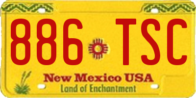 NM license plate 886TSC