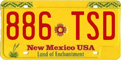NM license plate 886TSD