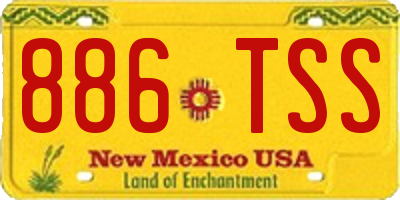 NM license plate 886TSS