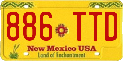 NM license plate 886TTD