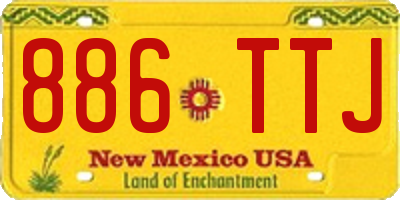 NM license plate 886TTJ