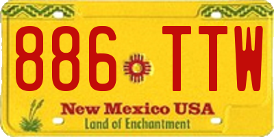NM license plate 886TTW