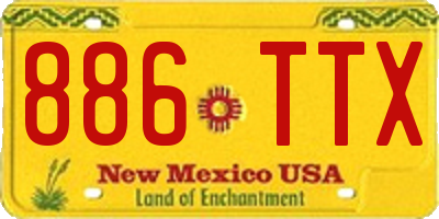 NM license plate 886TTX