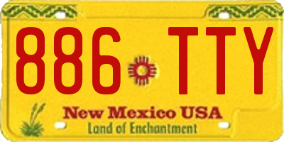 NM license plate 886TTY