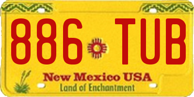 NM license plate 886TUB