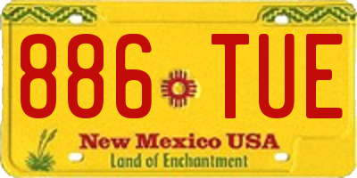 NM license plate 886TUE