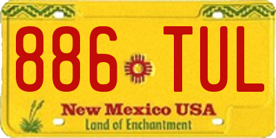 NM license plate 886TUL