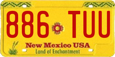 NM license plate 886TUU
