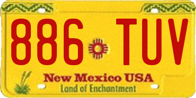 NM license plate 886TUV