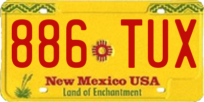 NM license plate 886TUX