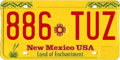 NM license plate 886TUZ