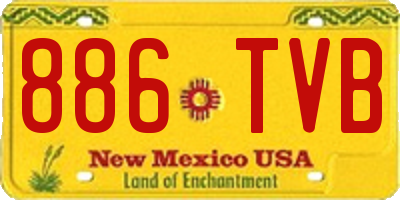 NM license plate 886TVB