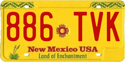 NM license plate 886TVK
