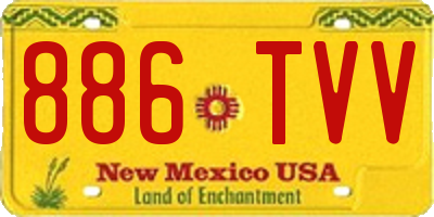 NM license plate 886TVV