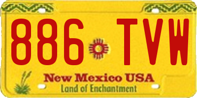 NM license plate 886TVW