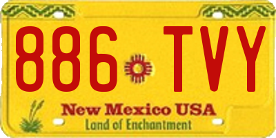 NM license plate 886TVY
