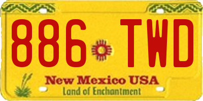 NM license plate 886TWD