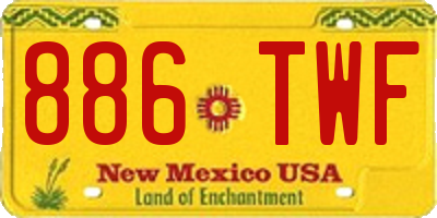 NM license plate 886TWF