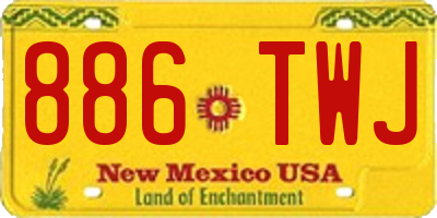 NM license plate 886TWJ