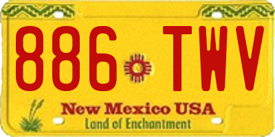 NM license plate 886TWV