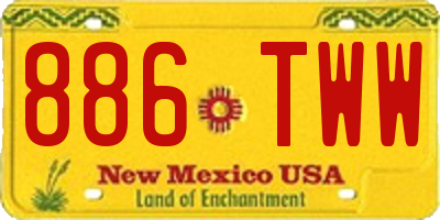 NM license plate 886TWW