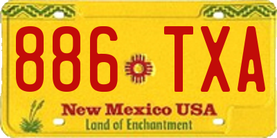 NM license plate 886TXA