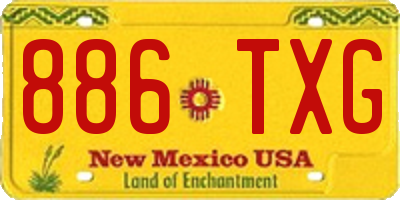 NM license plate 886TXG