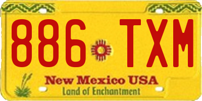 NM license plate 886TXM