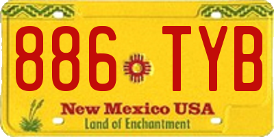 NM license plate 886TYB