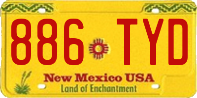 NM license plate 886TYD