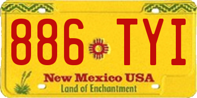 NM license plate 886TYI