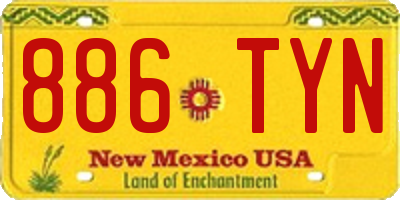 NM license plate 886TYN