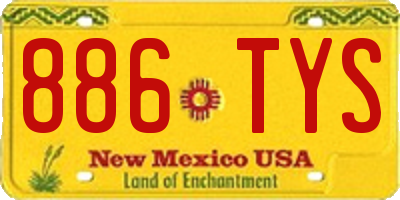 NM license plate 886TYS