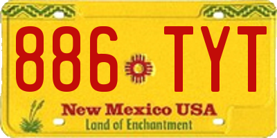 NM license plate 886TYT