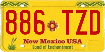 NM license plate 886TZD