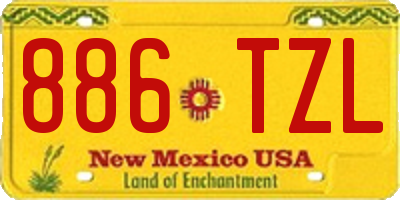 NM license plate 886TZL