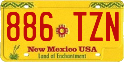 NM license plate 886TZN